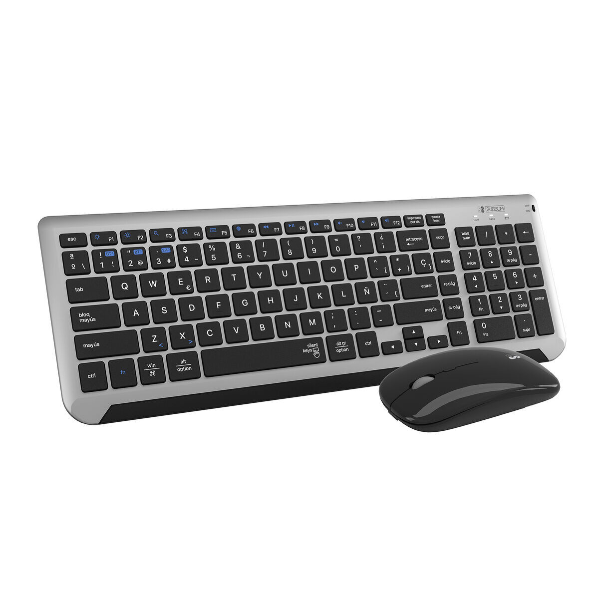 Ratón y Teclado Subblim SUBKBC-DCEP20 Negro Qwerty Español (2 Unidades)