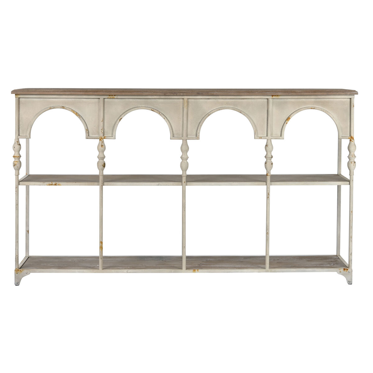 Estantería Home ESPRIT Blanco Natural Metal 159 X 36,5 X 91 cm