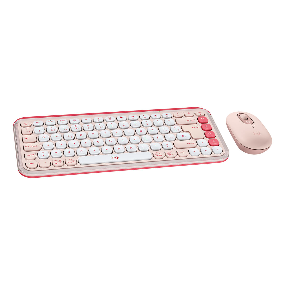 Teclado y Ratón Logitech POP ICON Español QWERTY Rosa