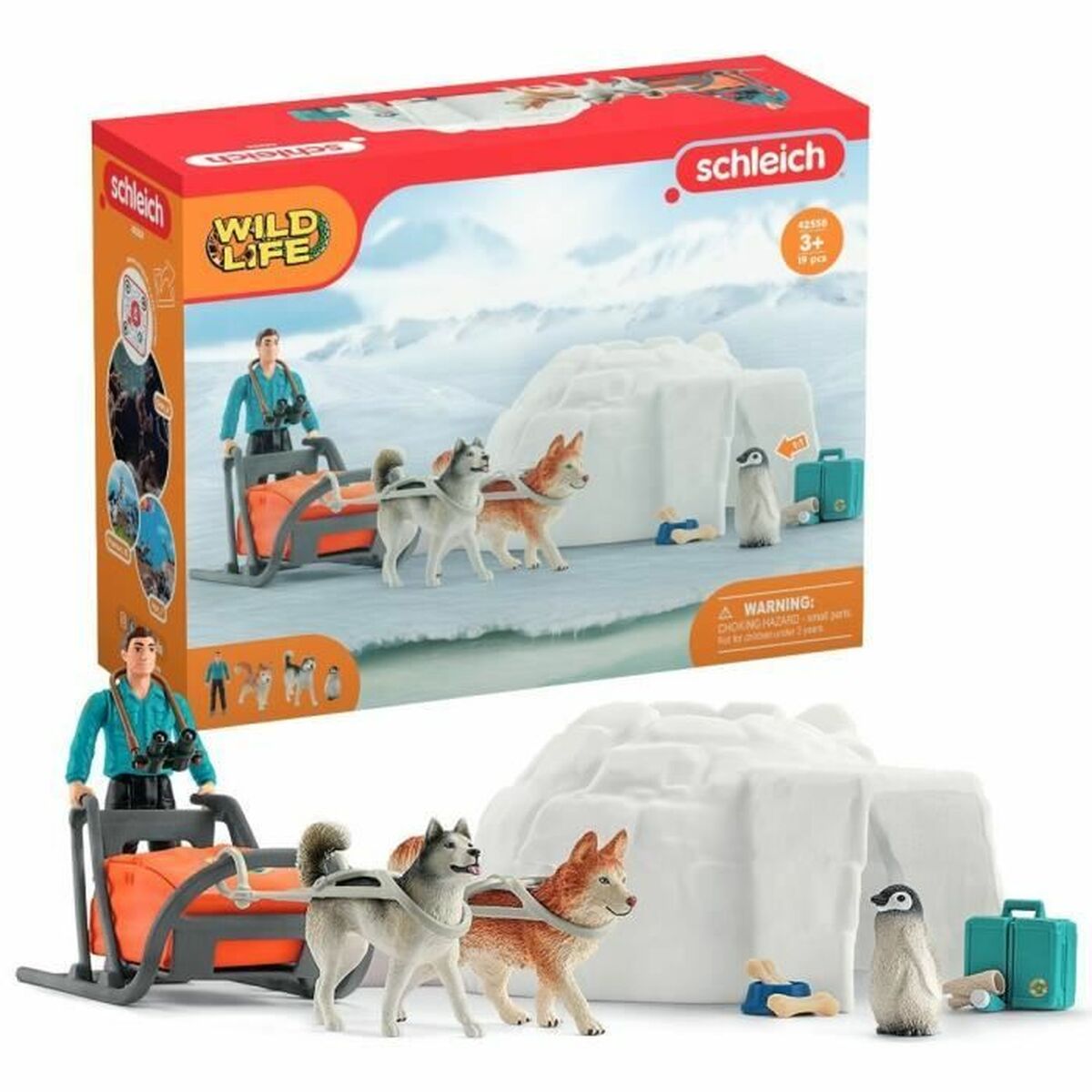 Playset Schleich 42558 Wild Life Antarctica Expedition Set 16 Piezas 19 piezas