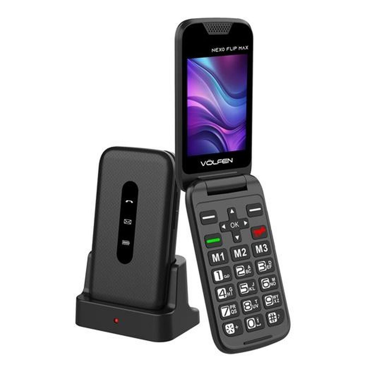 Teléfono Móvil para Mayores Volfen Nexo Flip Negro 64 MB RAM 2,8"