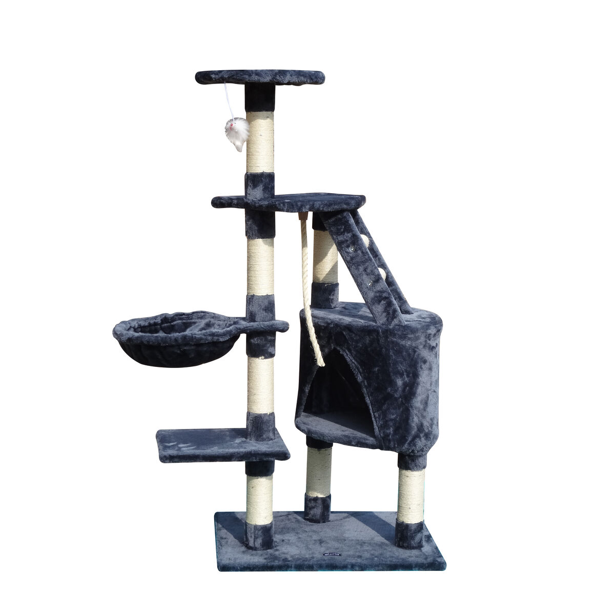 Árbol rascador para gatos Gloria Sinu Gris Poliéster Madera Papel Plástico Sisal 7,5 cm 55 x 40 x 120 cm