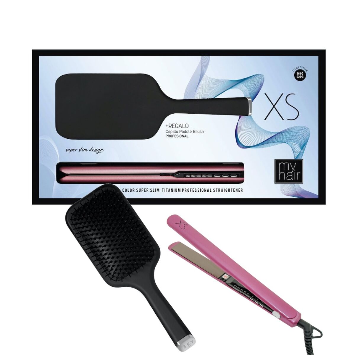 Plancha de Pelo My Hair MYHAIR XS PINK 2 Piezas