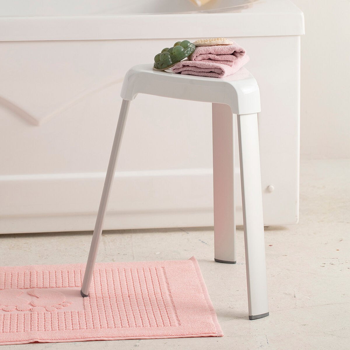 Taburete Lifetime Blanco 25 x 29 x 45 cm Baños