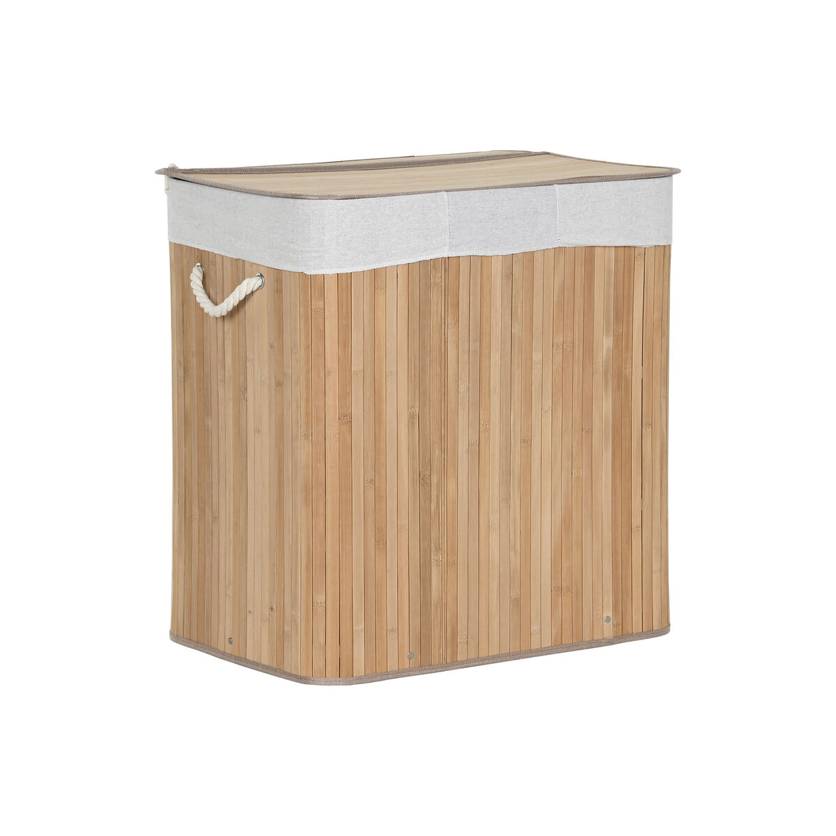 Cesto para la Ropa Sucia Home ESPRIT Blanco Natural Bambú 140 L 60 x 40 x 60 cm