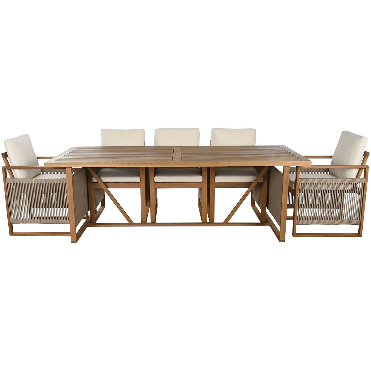 Conjunto de Mesa con Sillas Home ESPRIT Marrón 230 x 100 x 75 cm