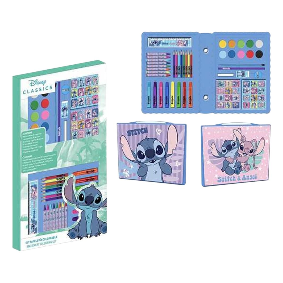 Set de Papelería Stitch Azul