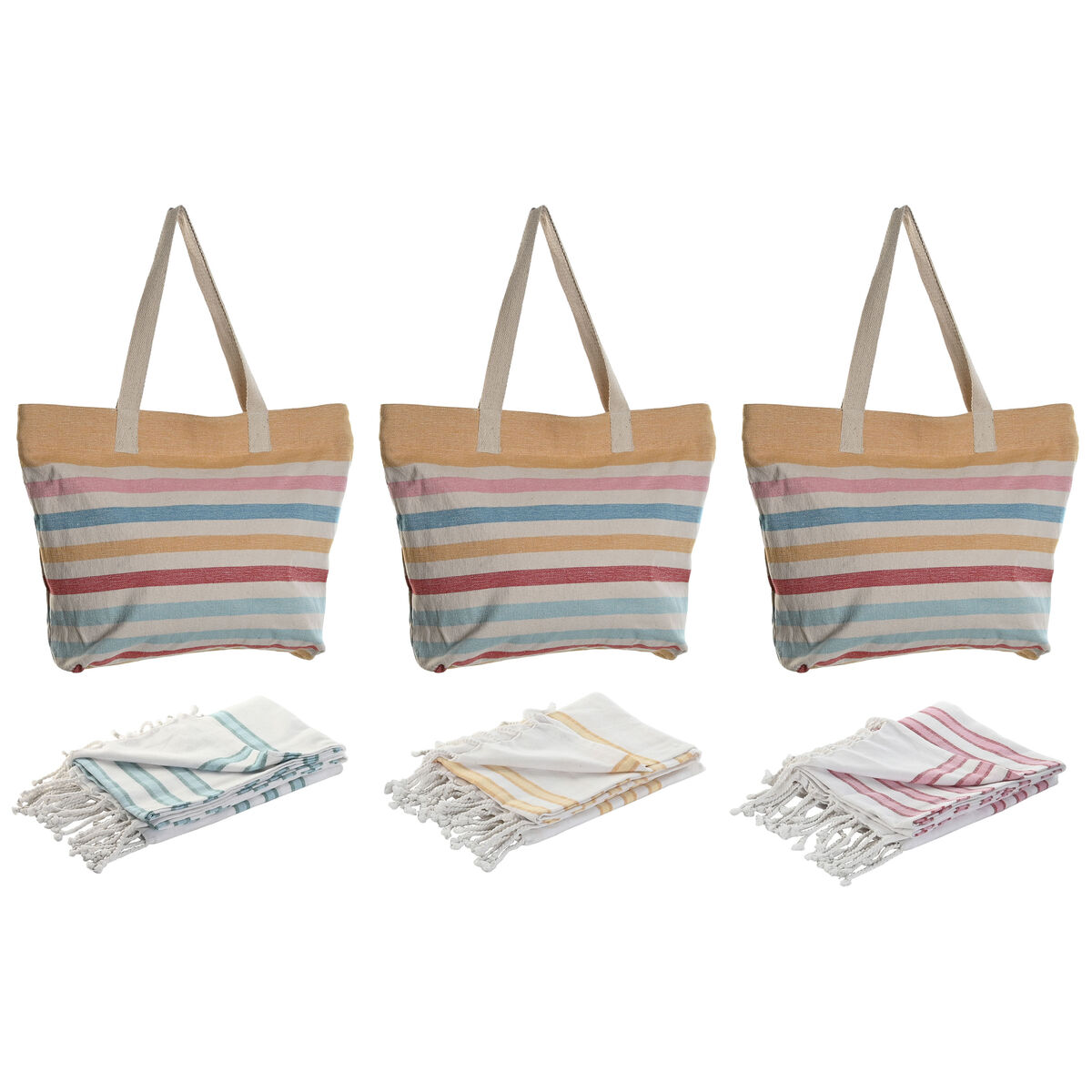 Bolso Mujer Home ESPRIT Multicolor 37 x 12 x 36 cm (3 Unidades)