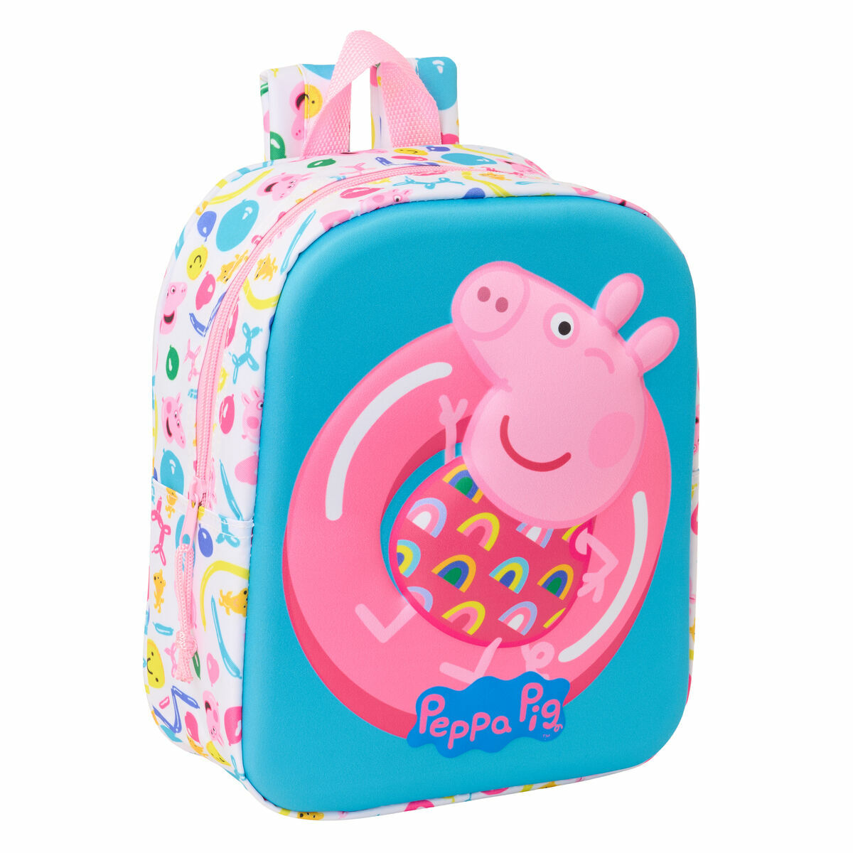 Mochila Infantil Peppa Pig Azul Blanco Rosa 22 x 27 x 10 cm 3D