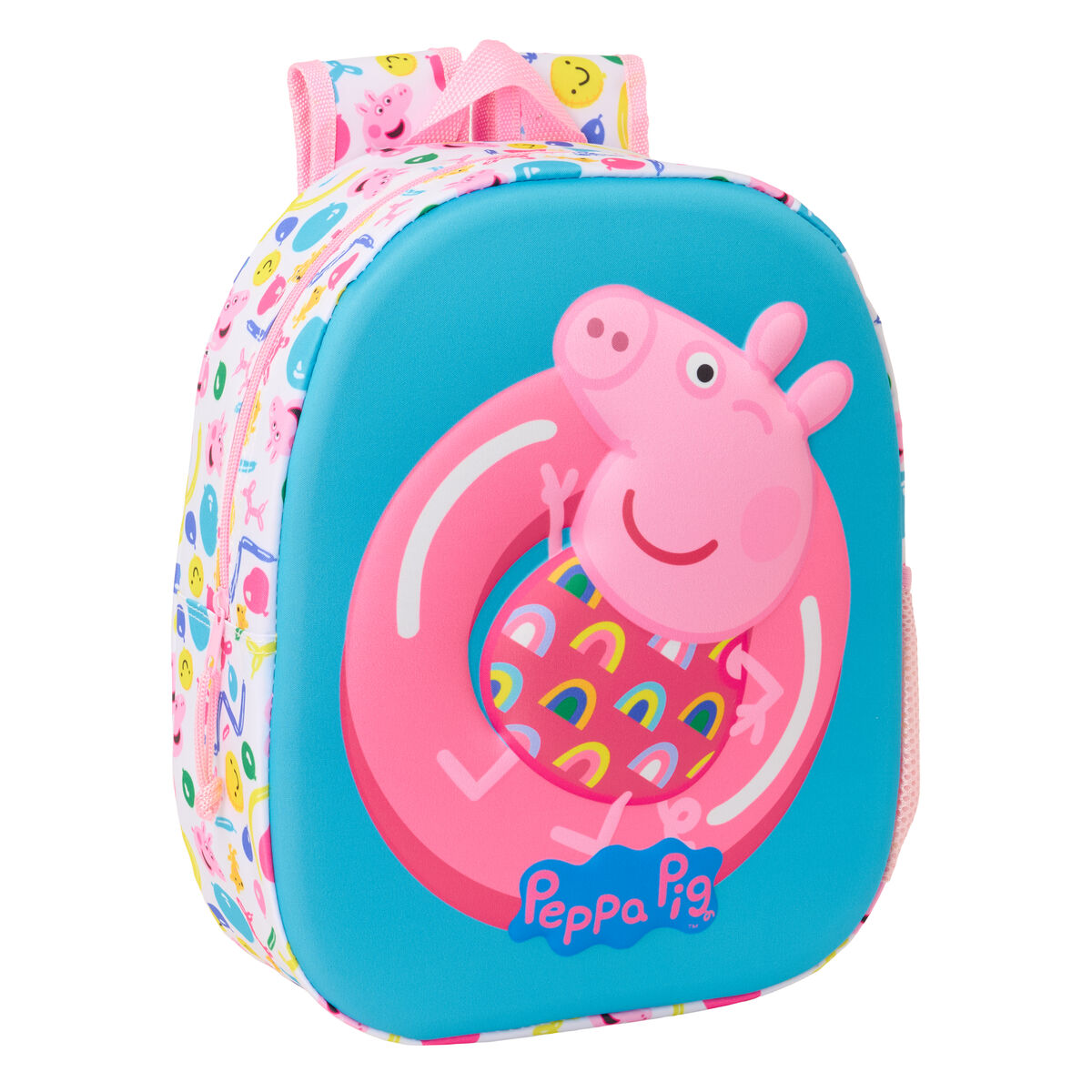 Mochila Infantil Peppa Pig Azul Blanco Rosa 27 x 33 x 10 cm 3D