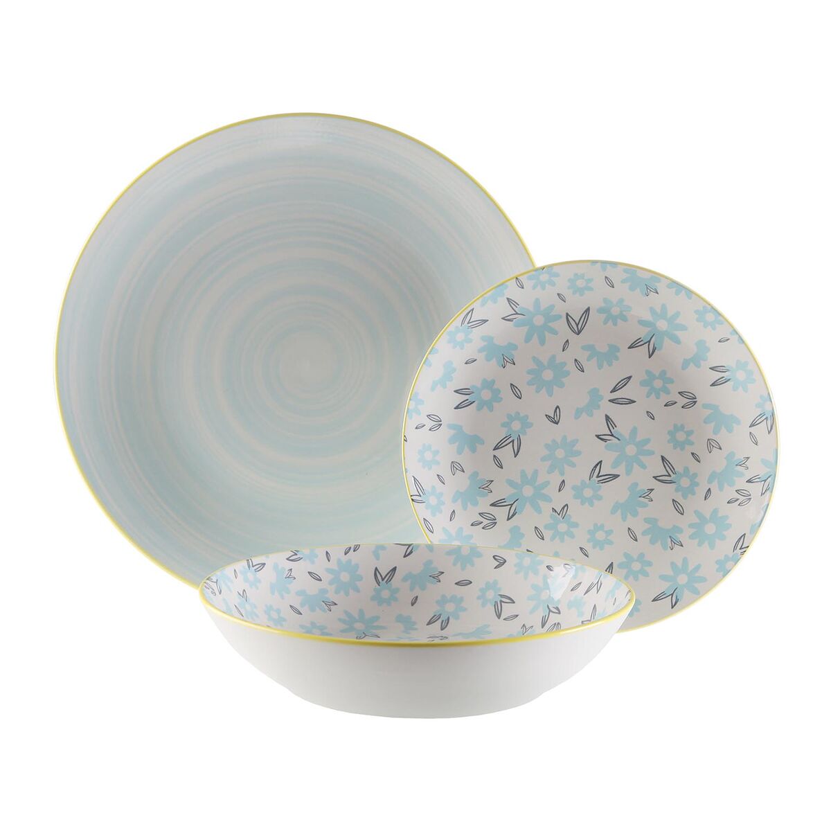Vajilla Versa BREEZE Azul Porcelana 18 Piezas