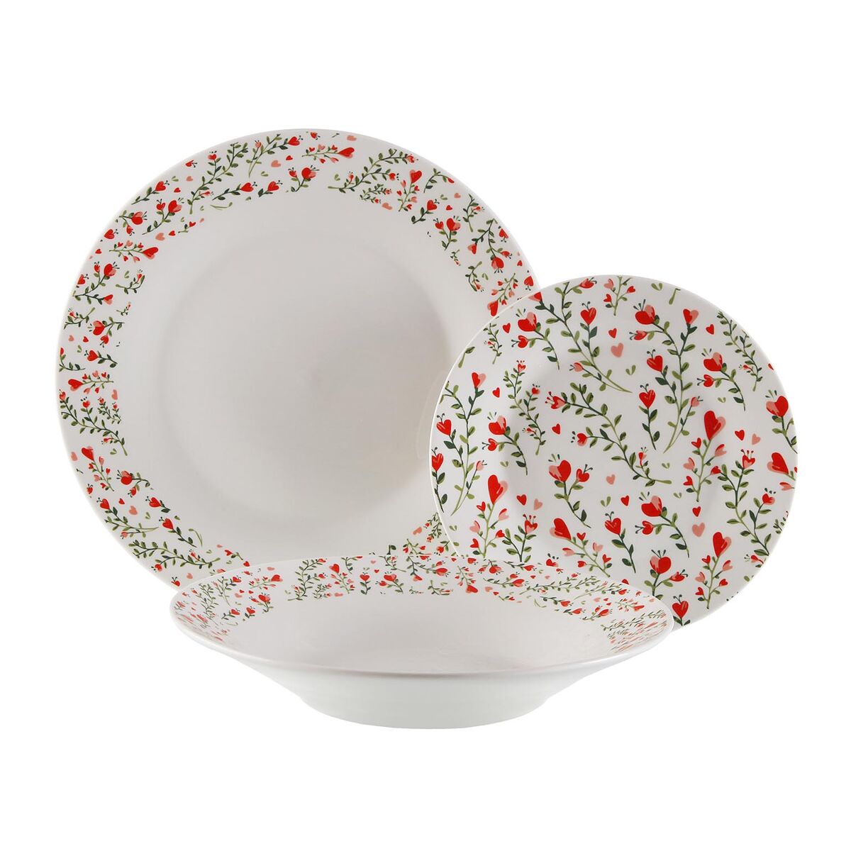 Vajilla Versa Porcelana Corazones 18 Piezas