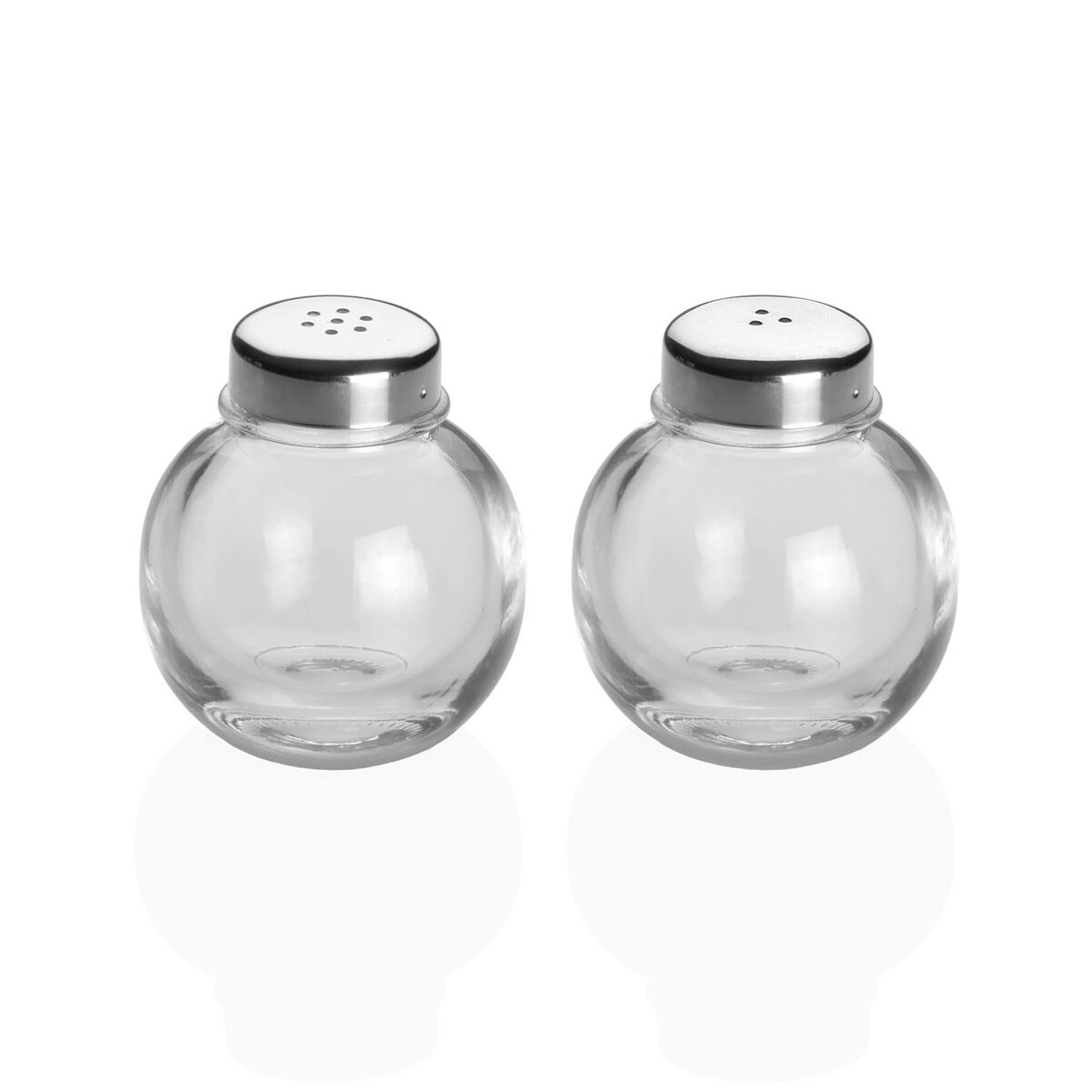 Salero y Pimentero Versa Metal Cristal