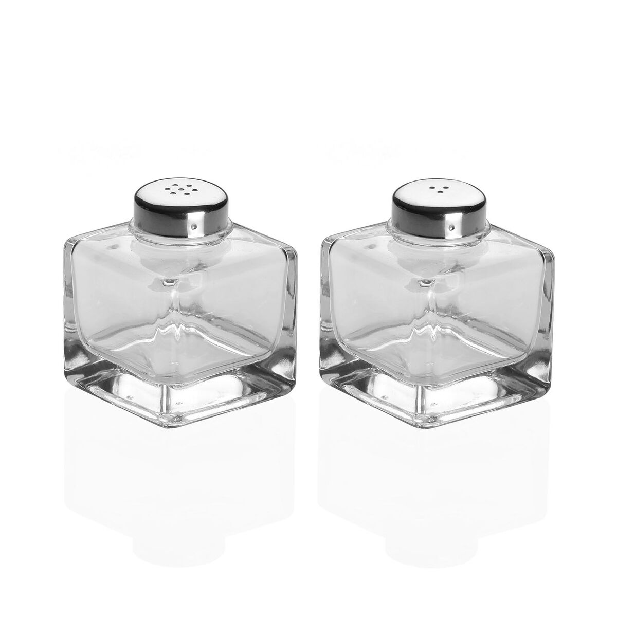 Salero y Pimentero Versa Metal Cristal