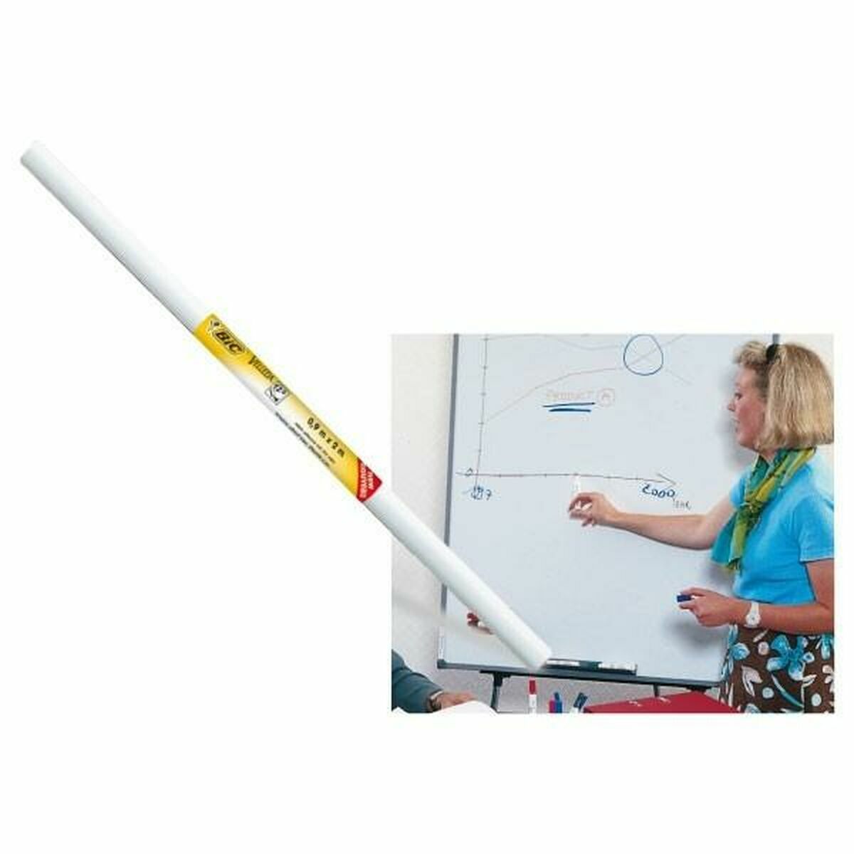 Pizarra blanca Bic 870492 Adhesivo 2 x 1 m