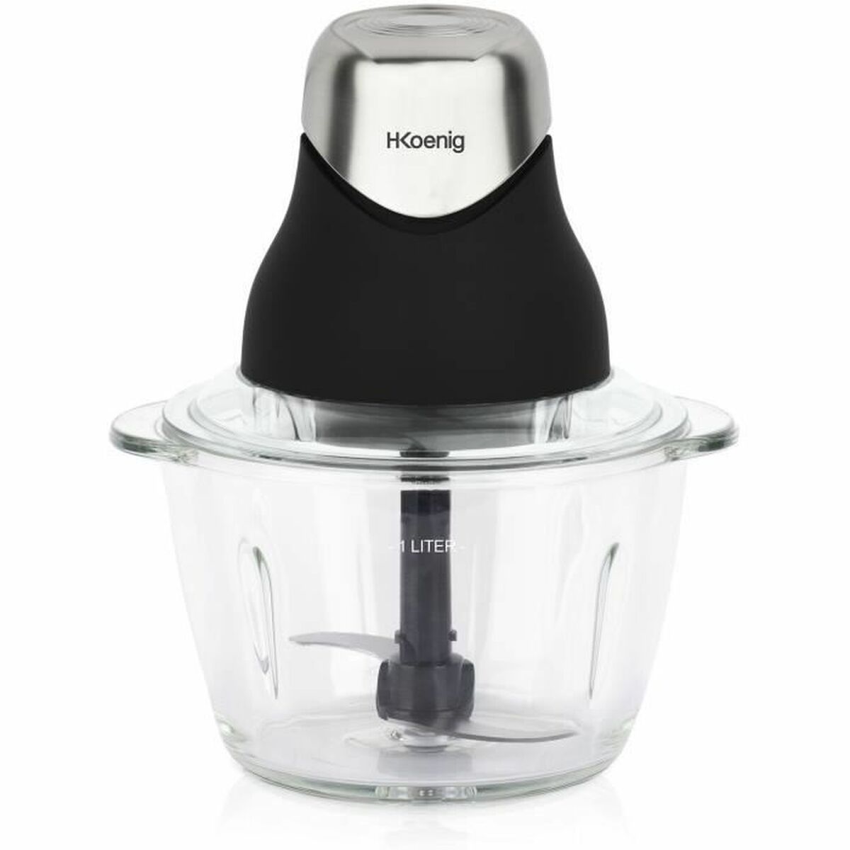 Picadora Hkoenig LEO8 Negro Cromo Vidrio Acero Inoxidable 1 L