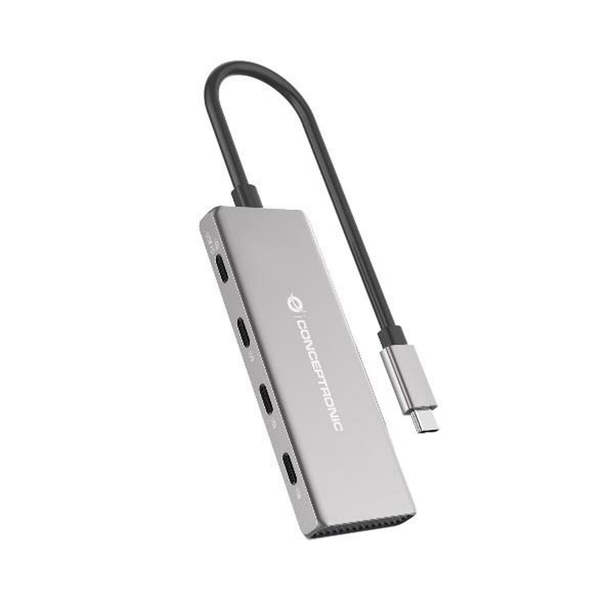 Hub USB Conceptronic 110519607101 Plateado