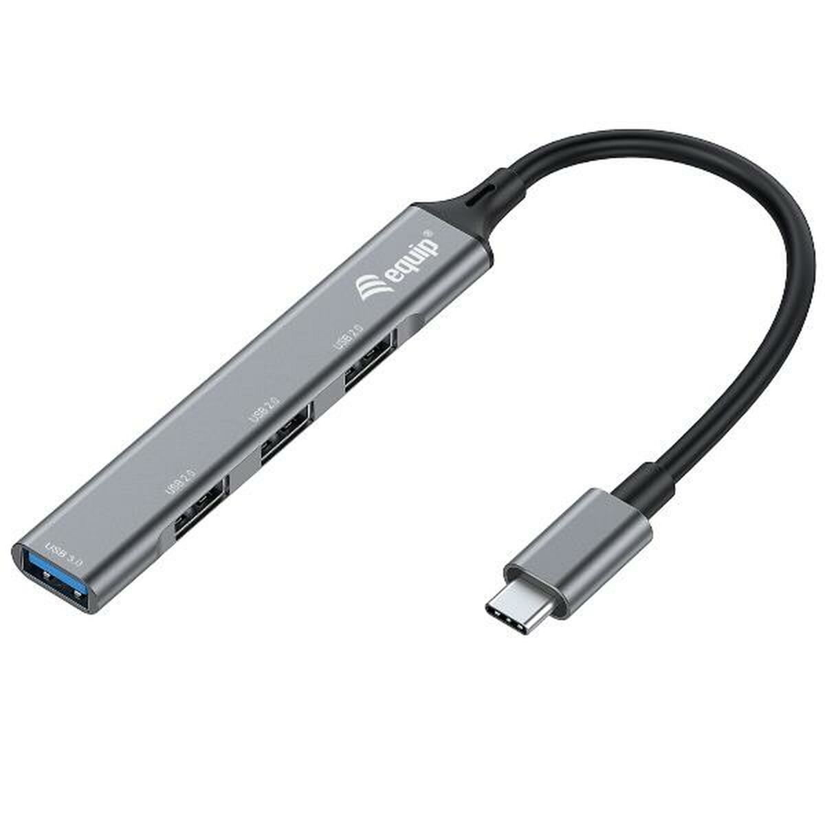Hub USB-C 4 Puertos Equip 12896107101 Aluminio