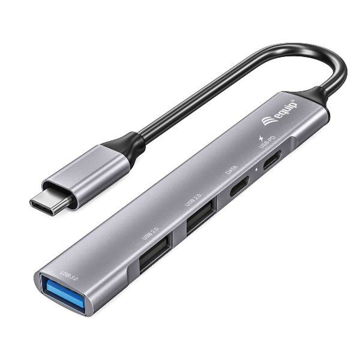 Hub USB-C 7 Puertos Equip 12896207101 Aluminio