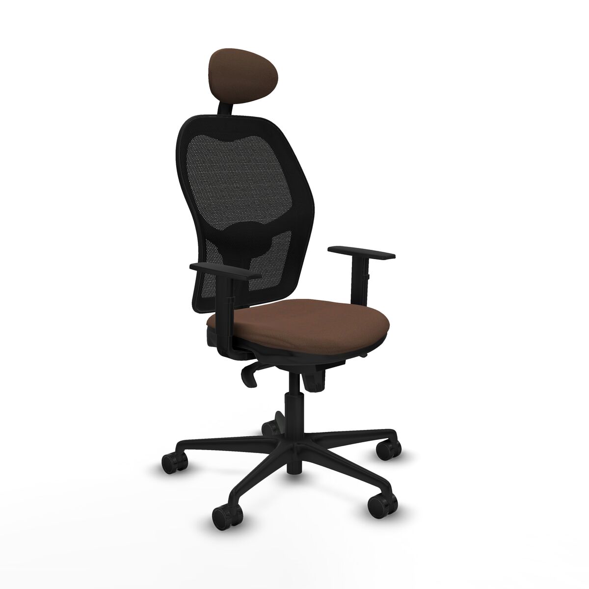 Silla de Oficina con Cabecero Jorquera Piqueras y Crespo 1D036N1 Negro Marrón oscuro