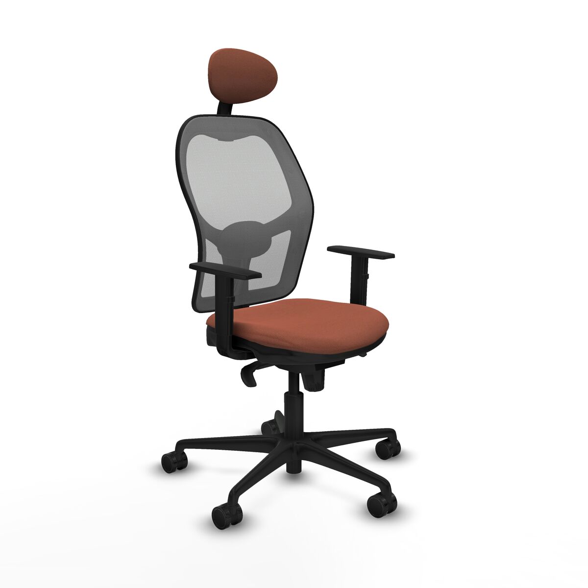 Silla de Oficina con Cabecero Jorquera Piqueras y Crespo 1D036N1 Marrón Gris
