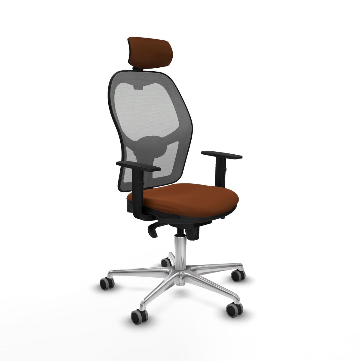 Silla de Oficina con Cabecero Jorquera Piqueras y Crespo 1D086G2 Marrón Gris