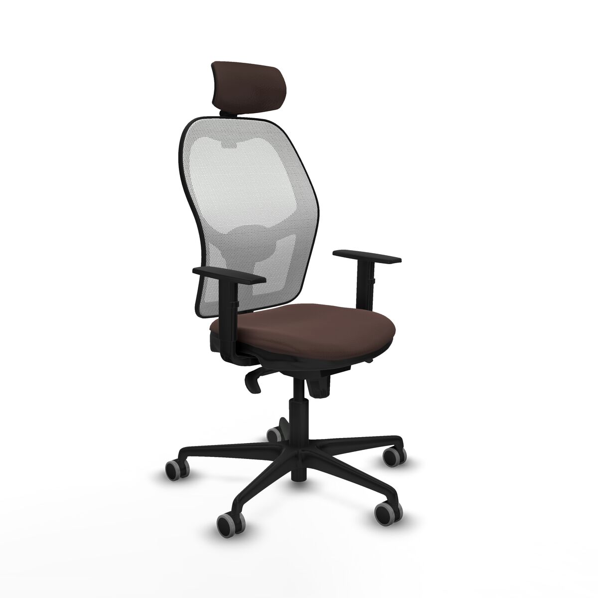 Silla de Oficina Piqueras y Crespo 1D036G2 Blanco Marrón oscuro