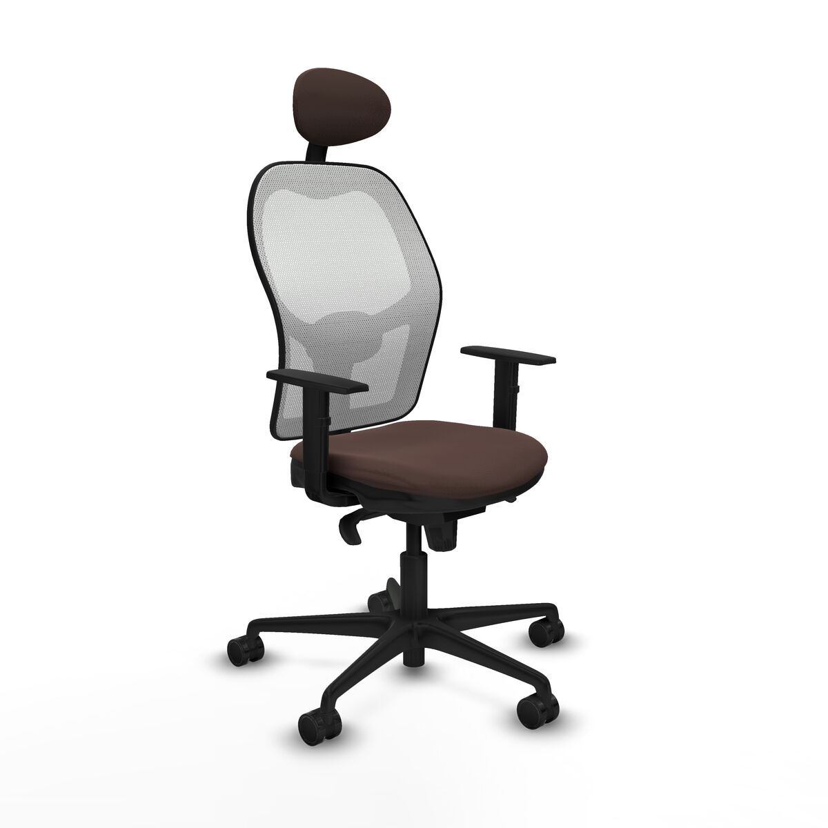 Silla de Oficina Piqueras y Crespo 1D036N1 Blanco Marrón oscuro