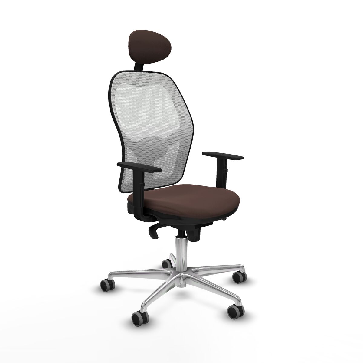 Silla de Oficina Piqueras y Crespo 1D086G1 Blanco Marrón oscuro