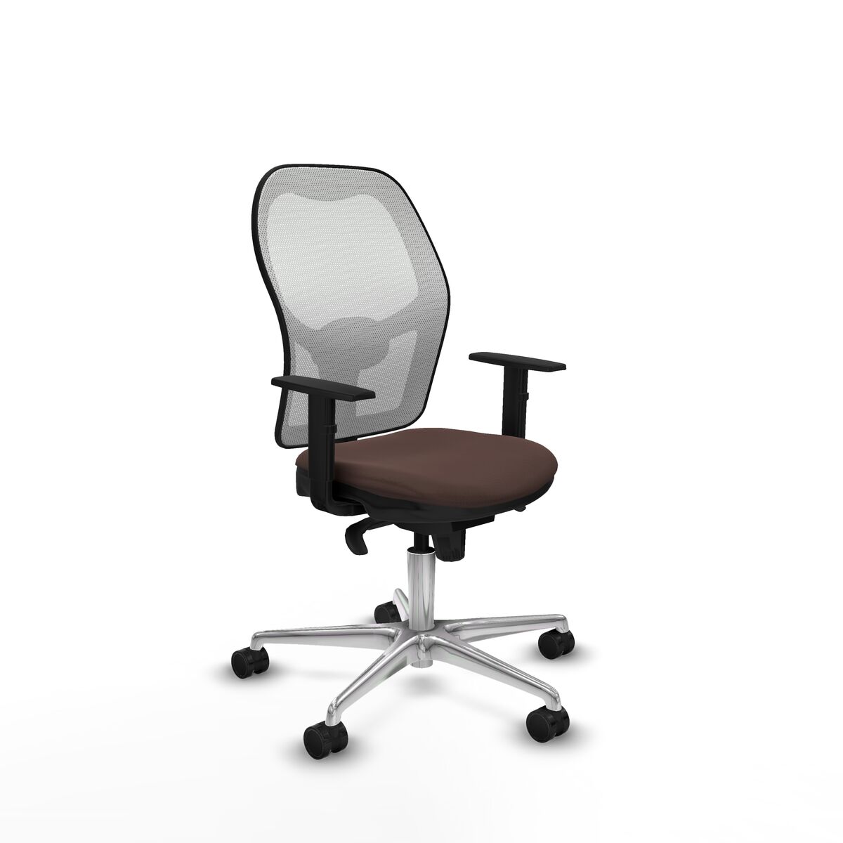 Silla de Oficina Piqueras y Crespo 1D086N0 Blanco Marrón oscuro