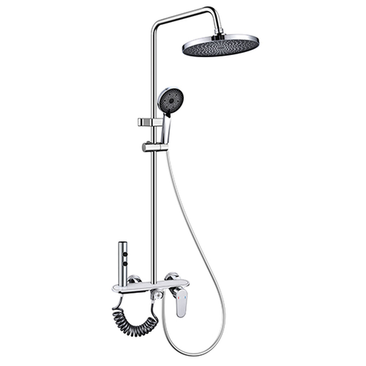 Columna de Ducha Fontastock Plateado Acero Inoxidable ABS Plástico Grifo Monomando Cromado