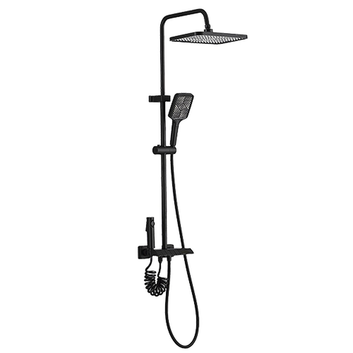 Columna de Ducha Fontastock Negro Acero Inoxidable ABS Plástico