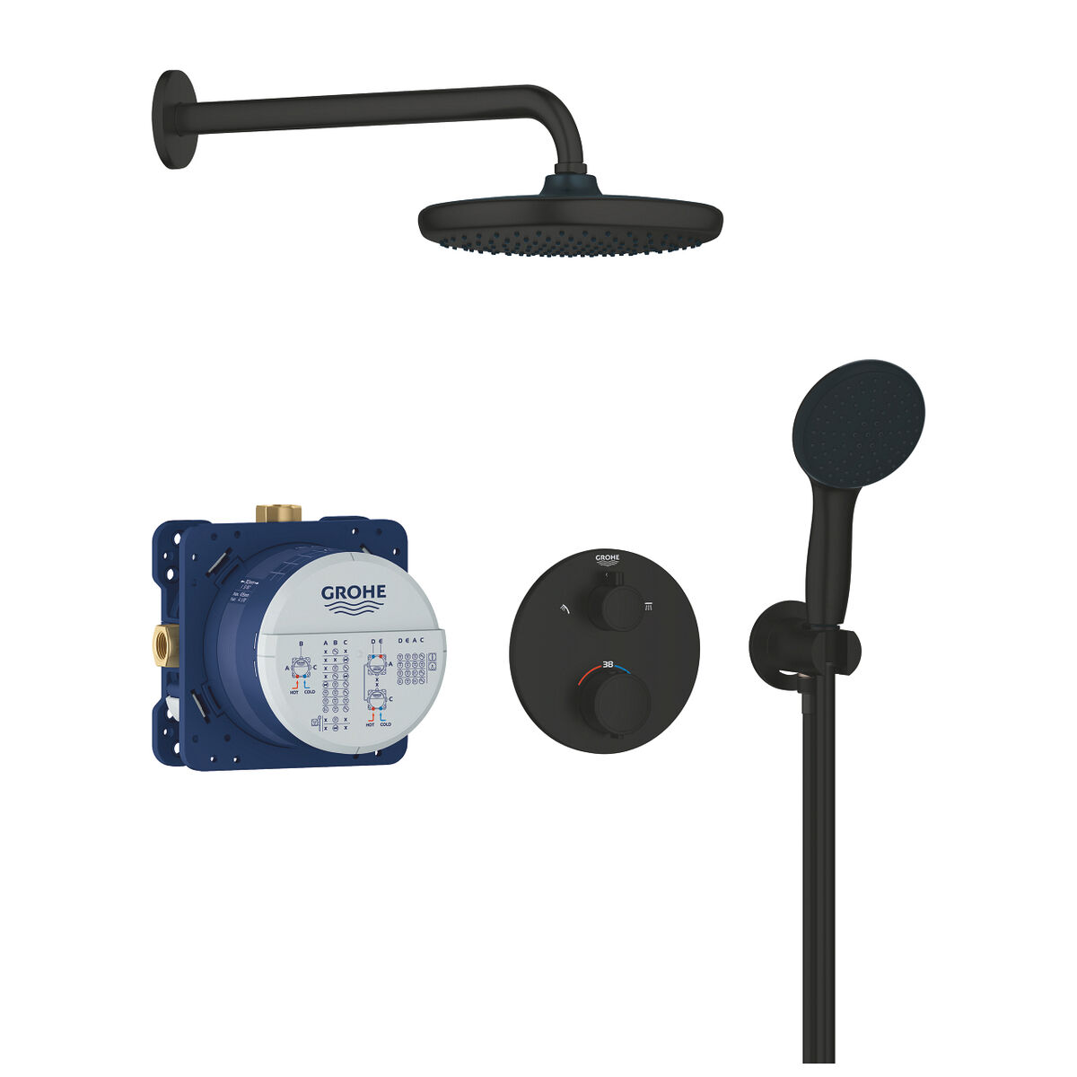 Columna de Ducha Grohe Negro 25 cm