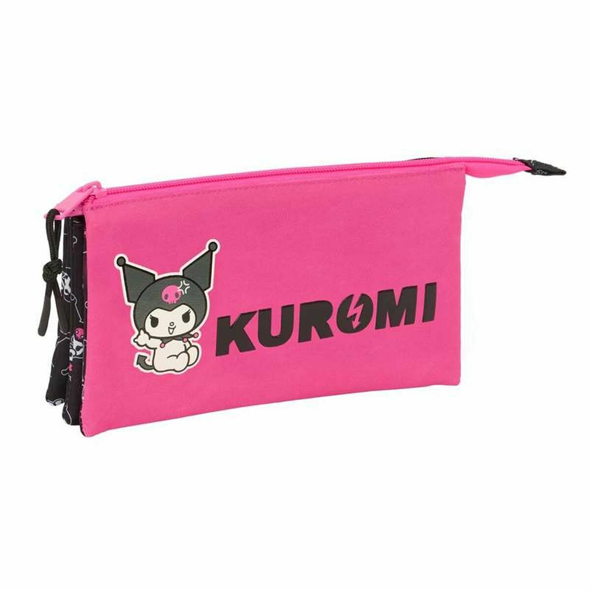 Portatodo Triple Kuromi Negro Fucsia 22 x 12 x 3 cm