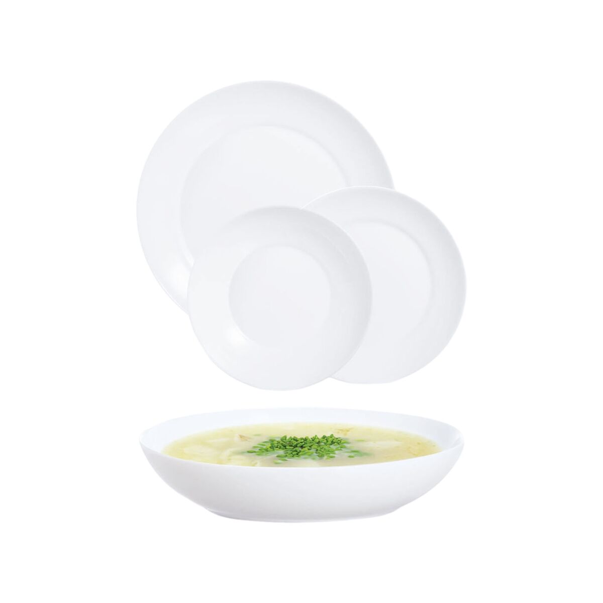 Vajilla Luminarc Apy Blanco Vidrio 18 Piezas