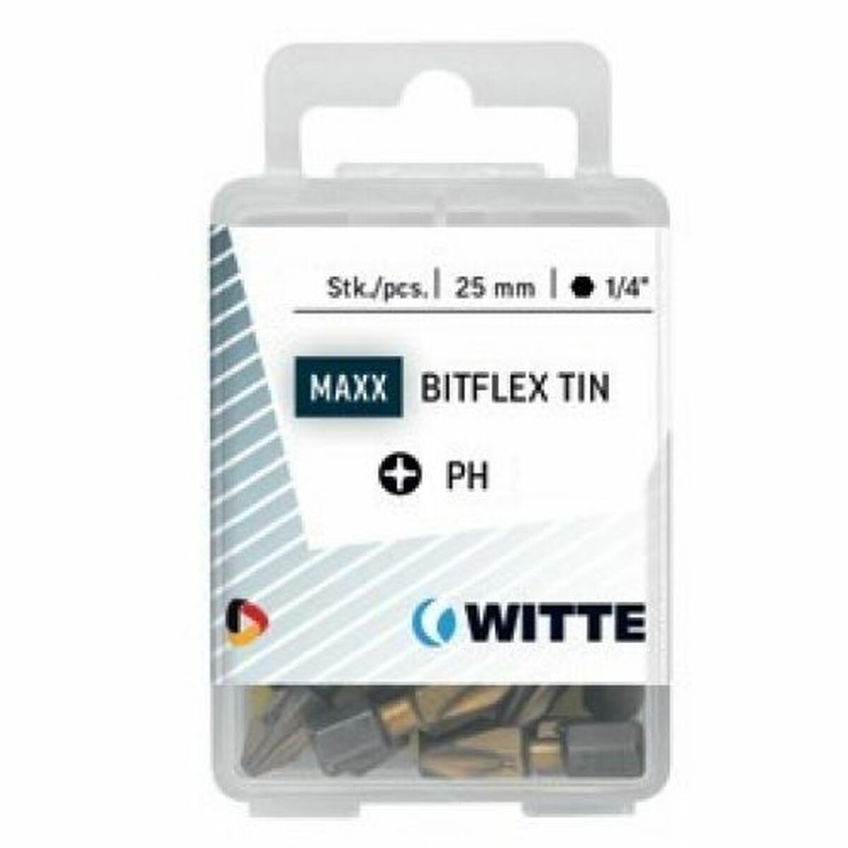 Juego de puntas WITTE PH 3 BITFLEX TIN PH3 10 Unidades 10 Piezas