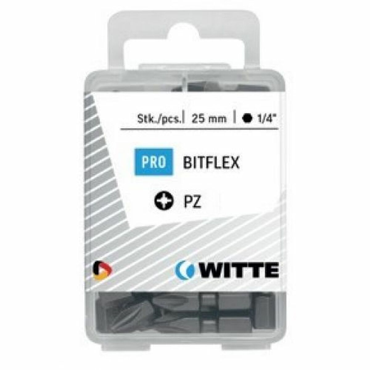 Juego de puntas WITTE PZ 1 BITFLEX Pozidriv PZ1 25 Unidades 25 Piezas