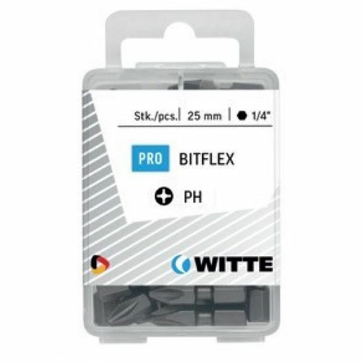 Juego de puntas WITTE PH 2 BITFLEX PH2 25 Unidades 25 Piezas