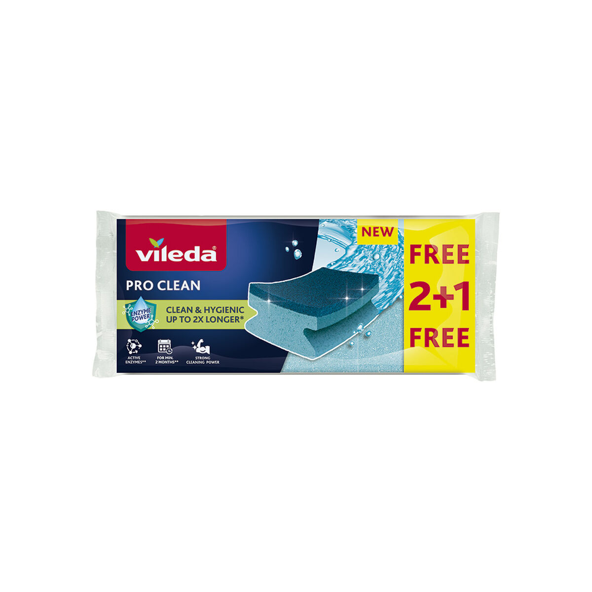 Estropajo Vileda su pro clean 2+1 Azul Espuma (3 Piezas) (2 Unidades)
