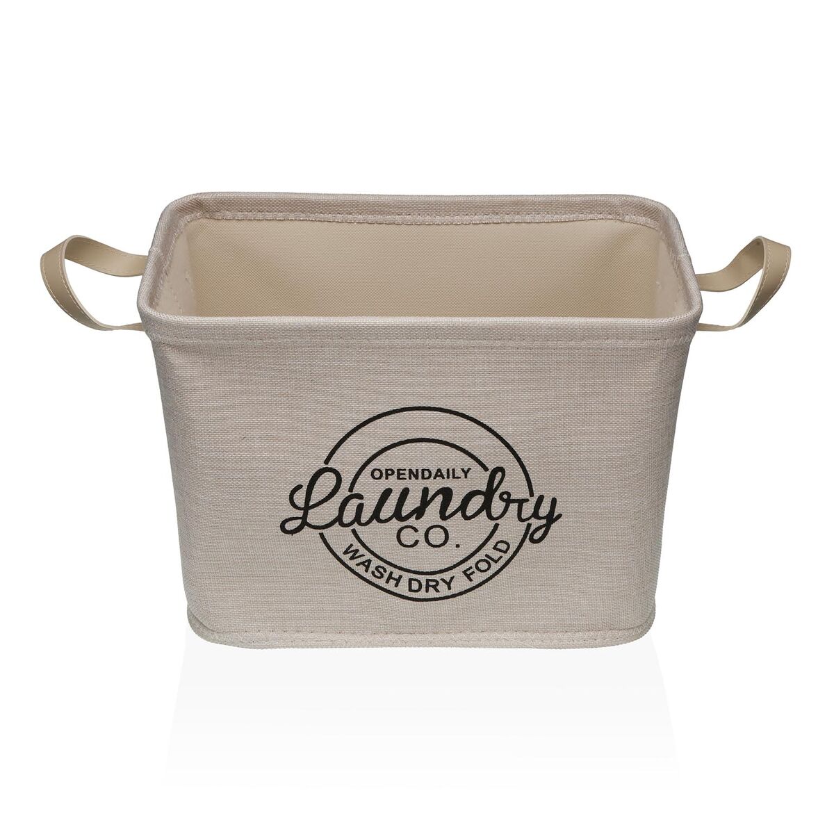 Cesto para la Ropa Sucia Versa Crema Poliéster PVC Metal EVA 38 x 25 x 26 cm