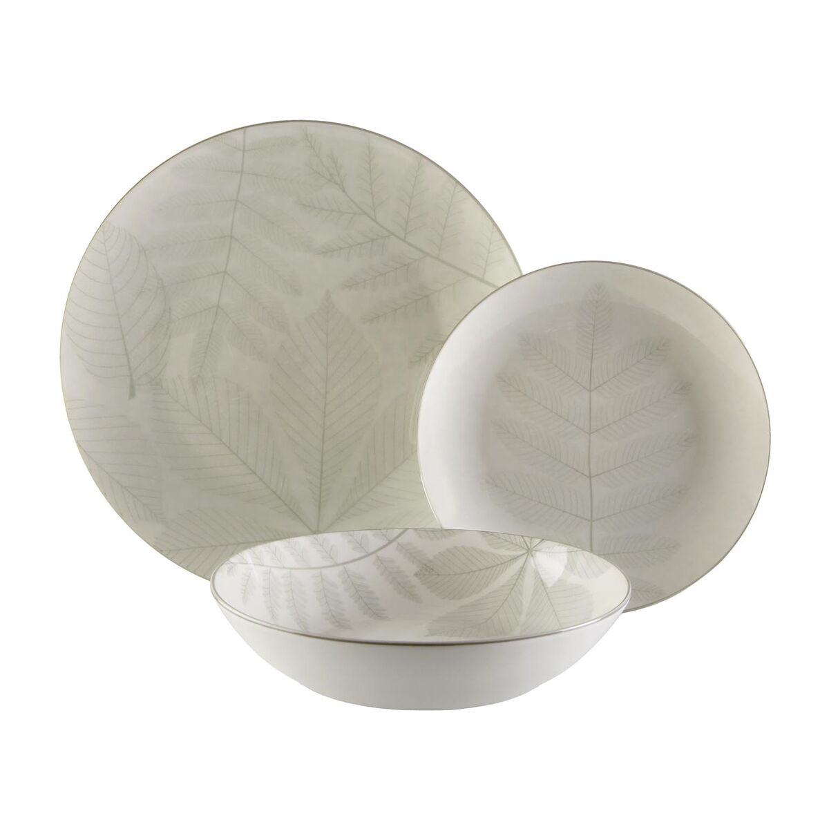 Vajilla Versa Aylen Gris Porcelana 18 Piezas