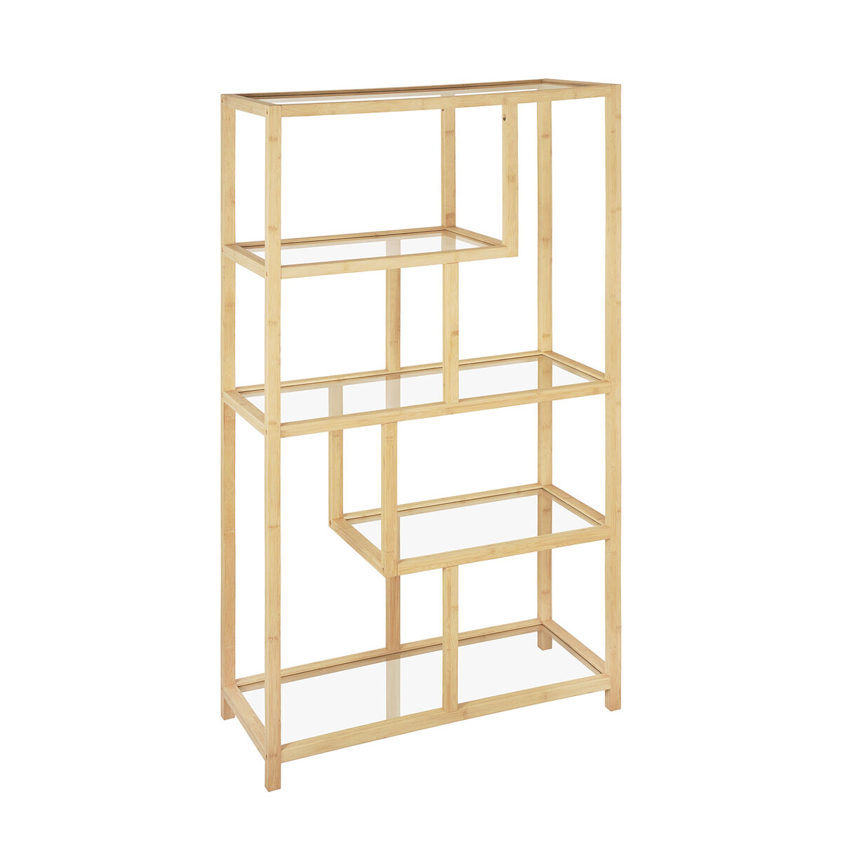 Estantería Versa Bambú Cristal 33,8 X 145,5 X 77 CM
