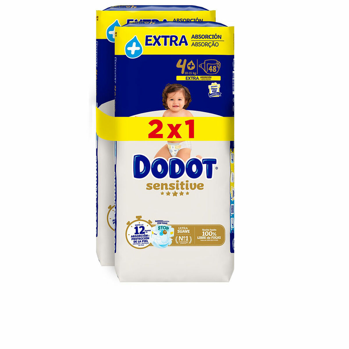 Pañales Desechables Dodot Sensitive Extra 4 10-15 kg (96 Unidades)
