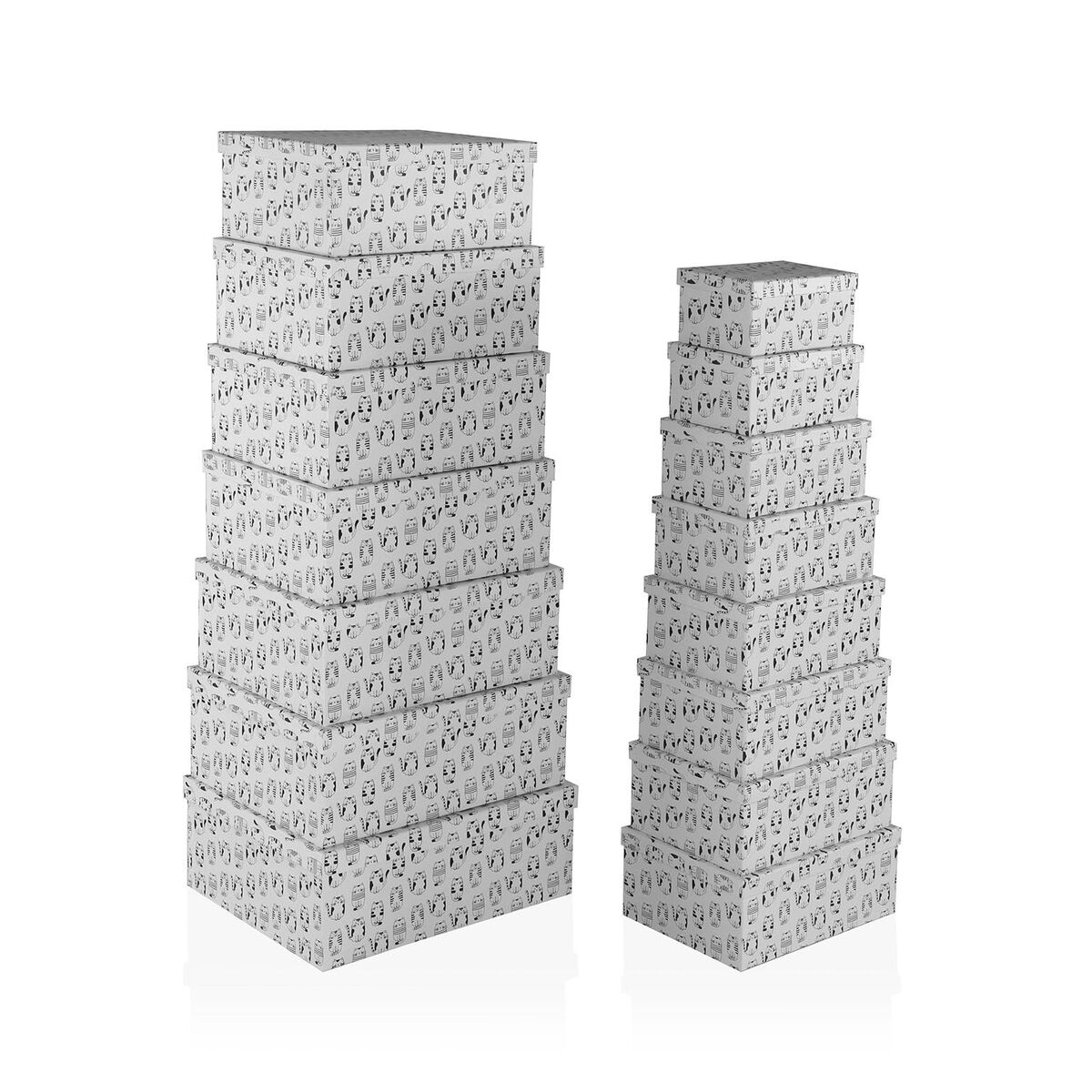 Set de Cajas Organizadoras Apilables Versa Cartón Gato 15 Piezas