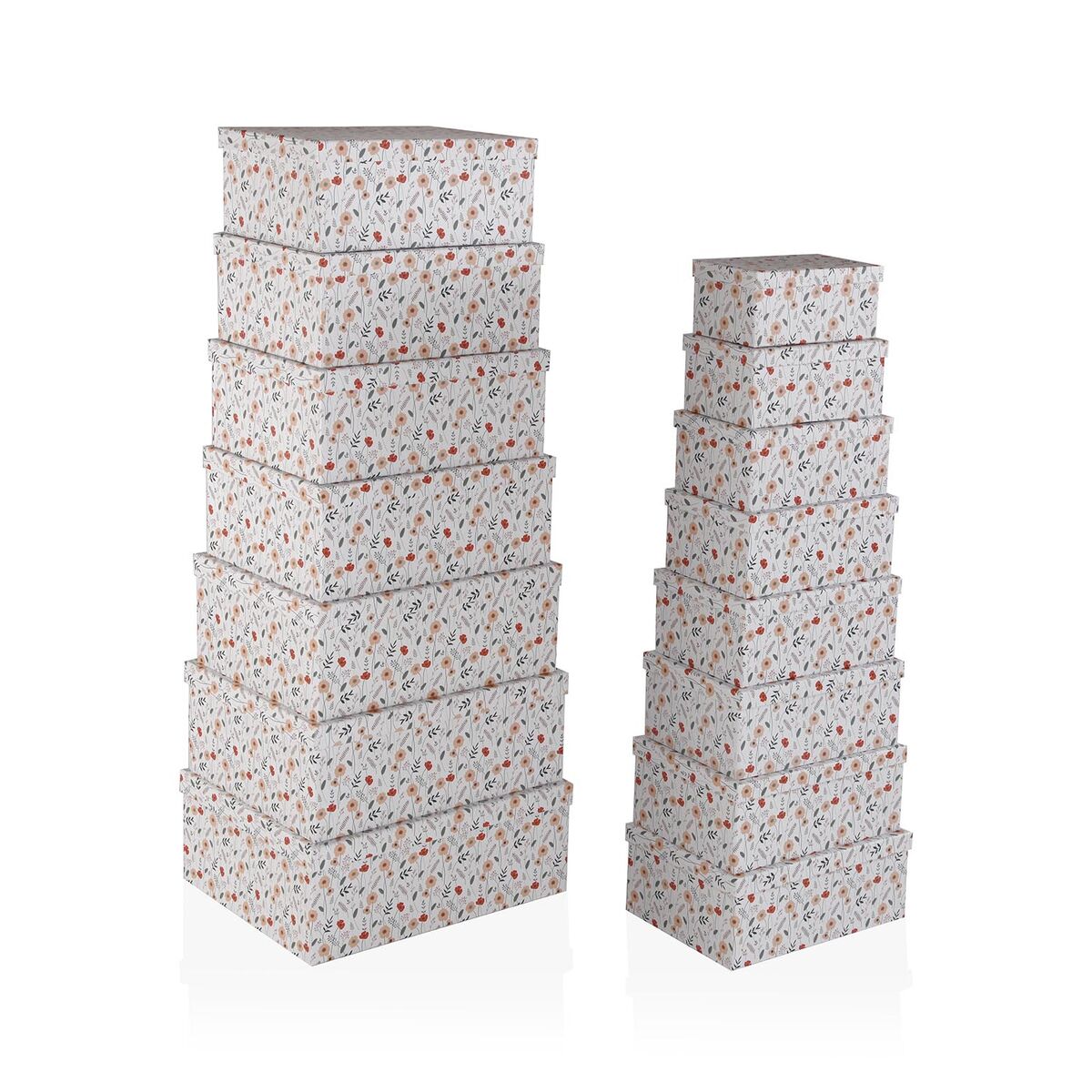 Set de Cajas Organizadoras Apilables Versa Cartón Flores 15 Piezas