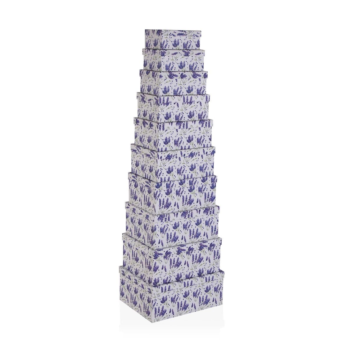 Set de Cajas Organizadoras Apilables Versa Lila Cartón 15 Piezas