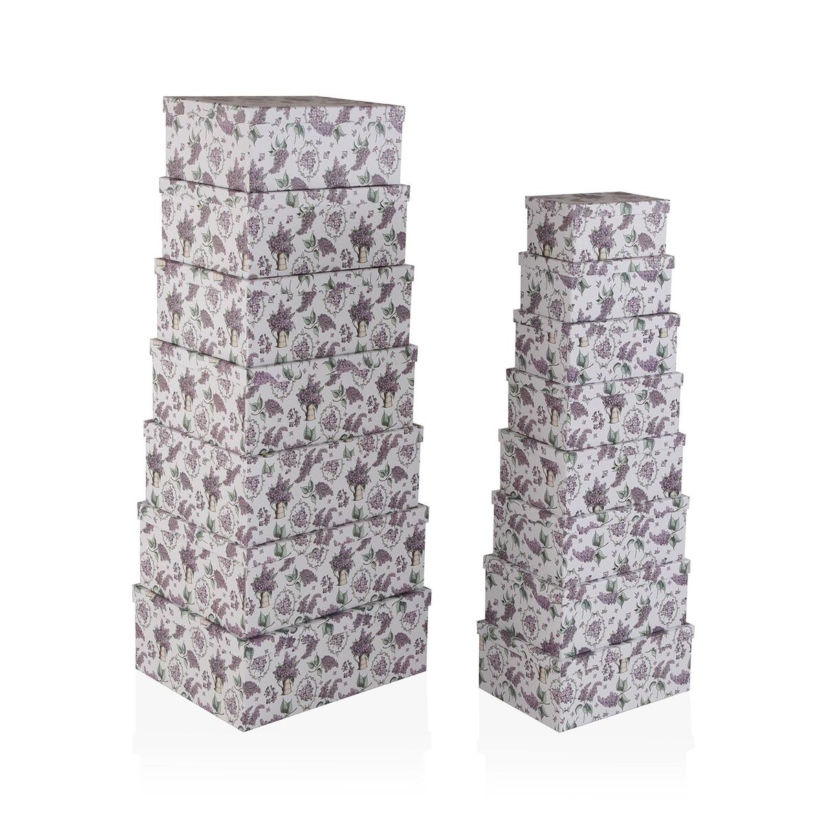 Set de Cajas Organizadoras Apilables Versa Cartón Lavanda 10 Piezas