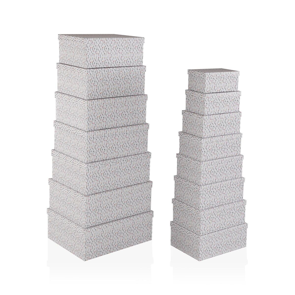 Set de Cajas Organizadoras Apilables Versa Blume Cartón 15 Piezas