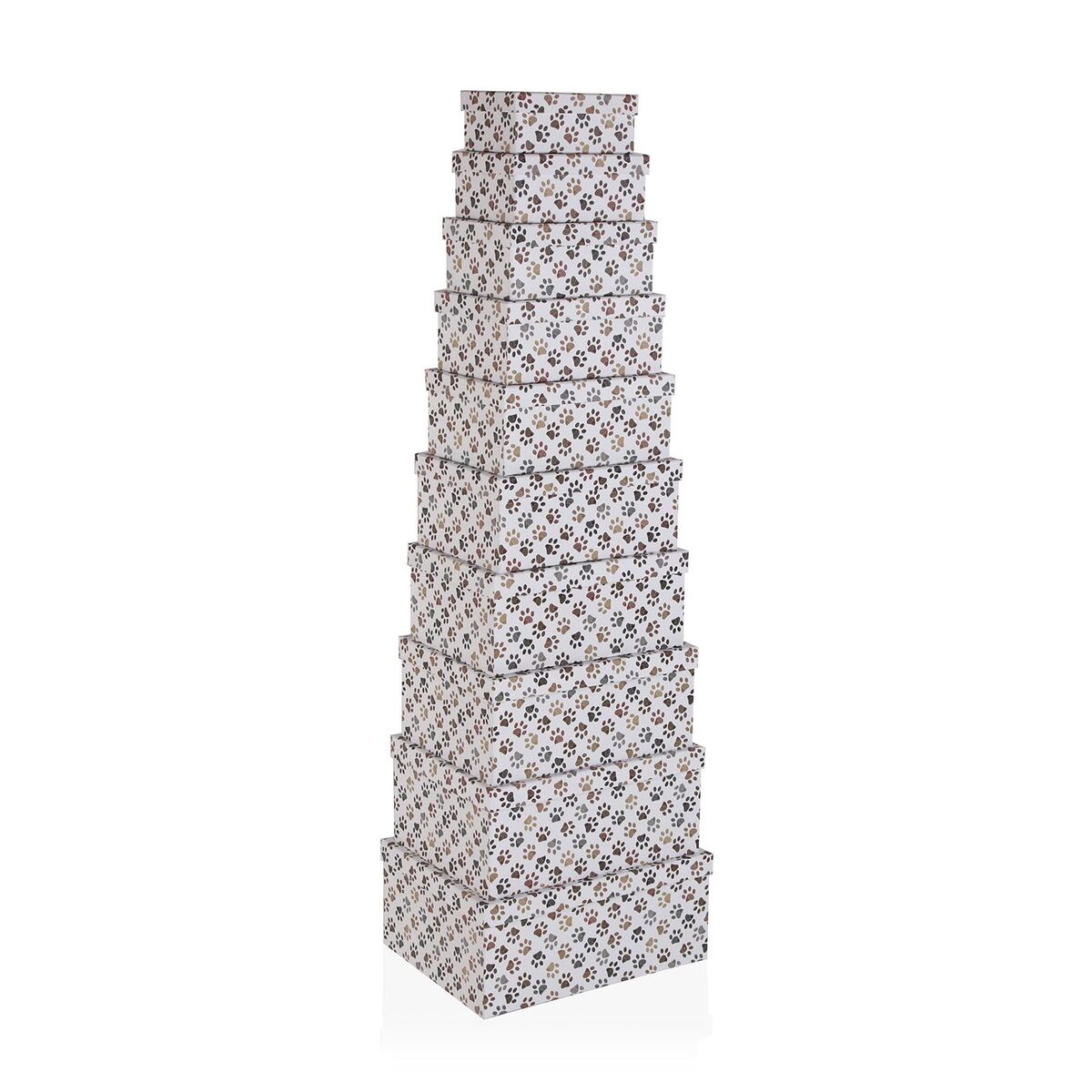 Set de Cajas Organizadoras Apilables Versa Petprint Cartón 10 Piezas