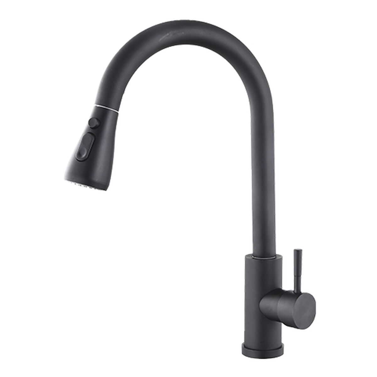 Grifo Monomando Fontastock Negro Acero Inoxidable Cerámico Forma de C